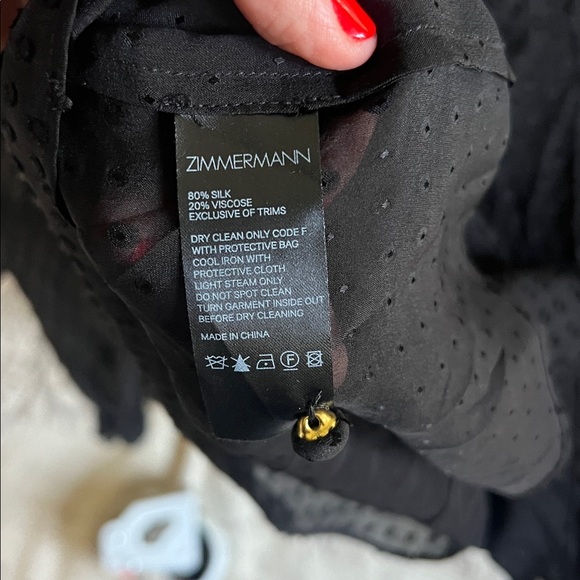 Zimmermann Black Ruffled Blouse